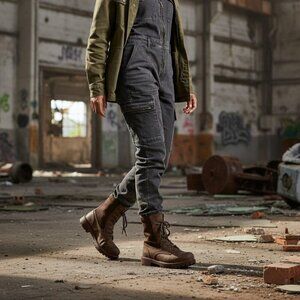 Bueno Stella Lace Up Booties Women's Size 7.5 Brown Suede Combat Ankle Boots